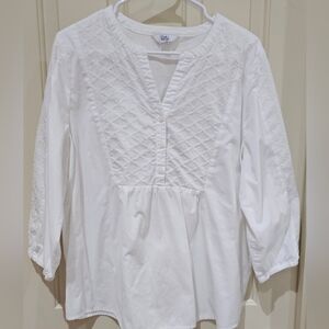 Soft Surroundings White Embroidered Women's Top